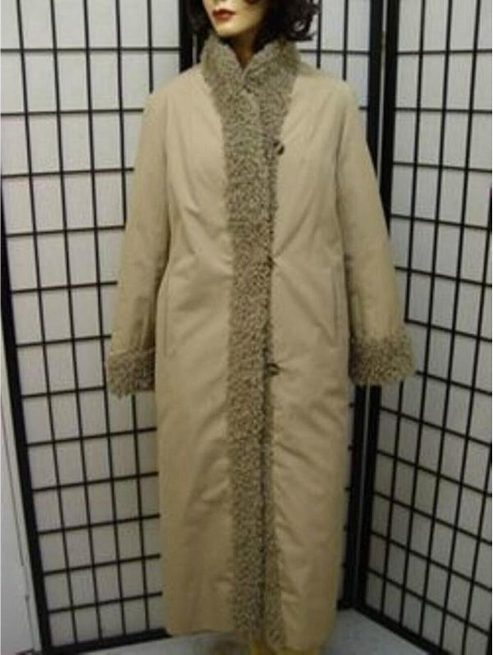 SCRAP ITEM: LIGHT BROWN REVERSIBLE LAMB FUR COAT JACKET WOMEN WOMAN SIZE N/A